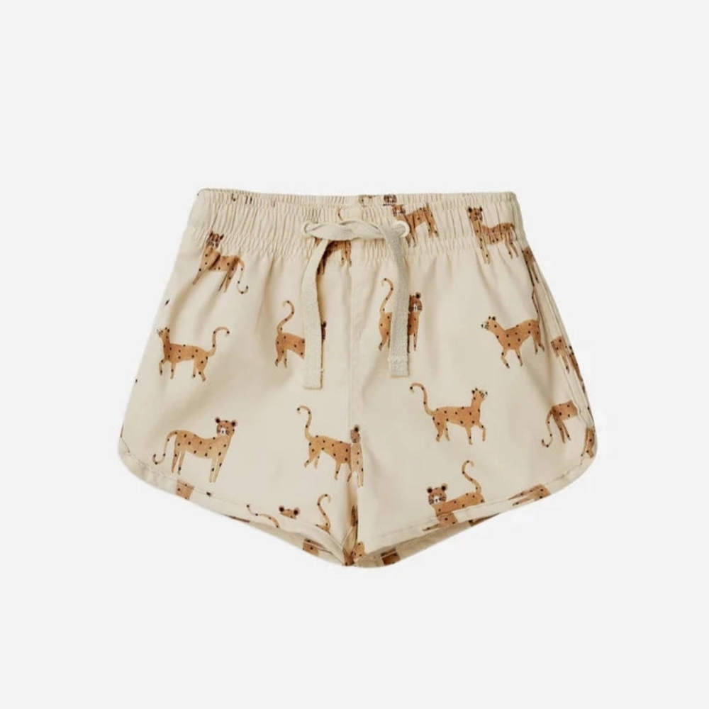 Rylee + Cru | Kids Unisex Swim Trunk - Leopard